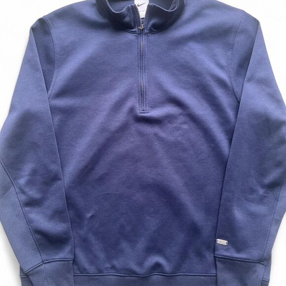 Nike Dri-Fit 1/4 Quarter Zip Men's Large Sweatshirt Navy Blue - Picture 1 of 6